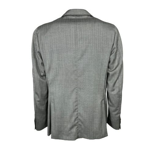 LUIGI BIANCHI giacca uomo sfoderata spinata bianco/grigio 2495/3 02557/1 100% lana vergine