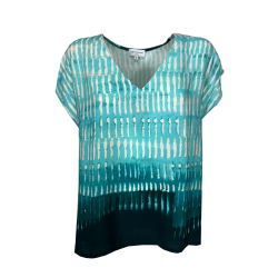LA FEE MARABOUTEE blusa donna acqua/petrolio LAMIYA-C MADE IN ITALY