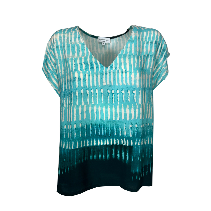 LA FEE MARABOUTEE blusa donna acqua/petrolio LAMIYA-C MADE IN ITALY