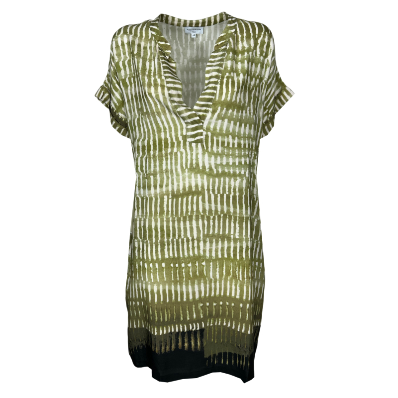 LA FEE MARABOUTEE abito donna verde/bianco/nero DUCIA-C MADE IN ITALY