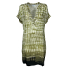 LA FEE MARABOUTEE abito donna verde/bianco/nero DUCIA-C MADE IN ITALY