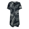 LA FEE MARABOUTEE black/white leaf pattern dress POMPEI-F MADE IN ITALY