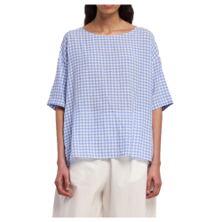 NEIRAMI women's blouse wide vichy pattern T106MA MADE IN ITALY