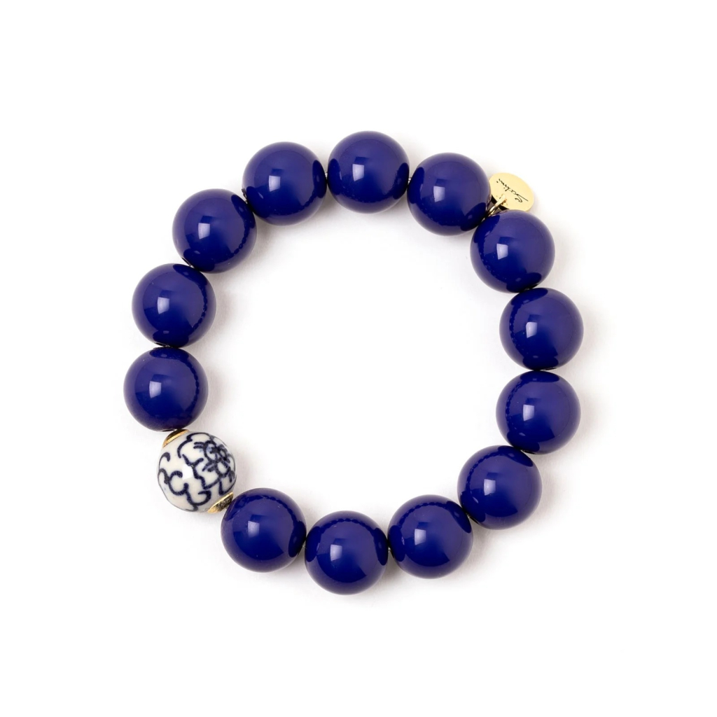 SODINI Elastic bracelet with chromatic balls and Jasmine sphere - Blue 971195
