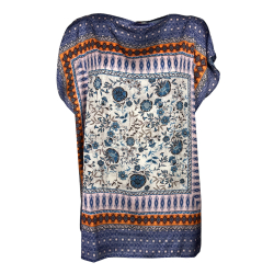 KARTIKA top foulard donna fantasia multicolor K1078/04 MADE IN ITALY