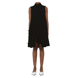 MEIMEIJ abito donna svasato nero M5EA63 100% cotone MADE IN ITALY