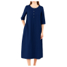 MODULA by NEIRAMI abito donna cotone blu svasato M020PP 100% cotone MADE IN ITALY