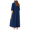 MODULA by NEIRAMI abito donna cotone blu svasato M020PP 100% cotone MADE IN ITALY