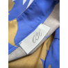 030 women's dress voile cotton light blue mustard/white flower pattern NICE FA1 MADE IN ITALY