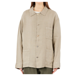 MODULA by NEIRAMI giacca/camicia over lino tortora M006LG MADE IN ITALY