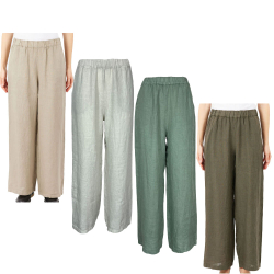 MODULA by NEIRAMI pantalone donna lino largo M002LG 100% lino MADE IN ITALY