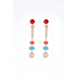 SODINI Orecchini pendente di pietre e sfera cristalli Ondina Multicolor 331260