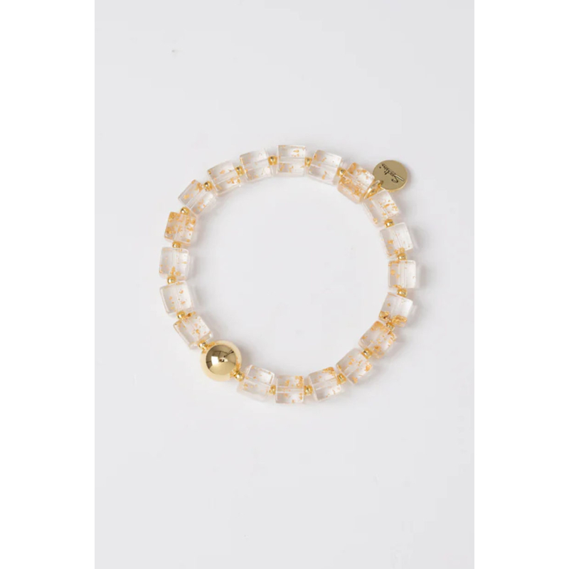 SODINI Elastic Bracelet with Cubes Kaaba White 832112D
