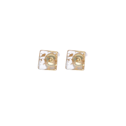 SODINI Orecchini a piccolo cubo Kaaba Bianco/Oro 832123D