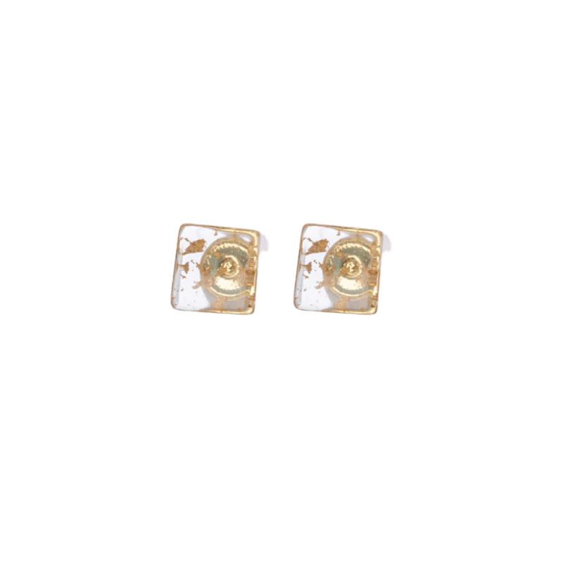 SODINI Orecchini a piccolo cubo Kaaba Bianco/Oro 832123D