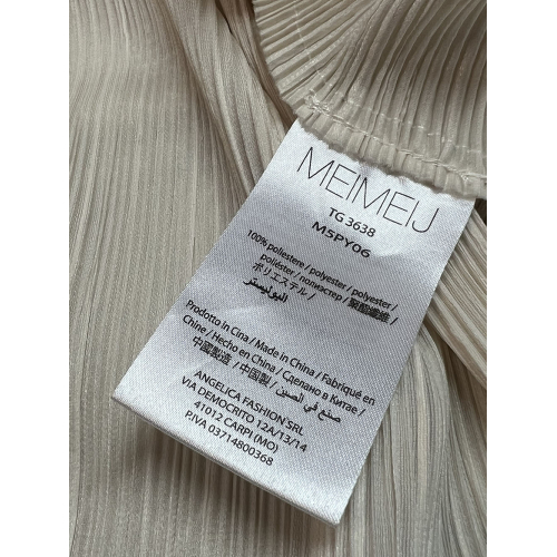 MEIMEIJ blusa lunga donna tessuto plissè M5PY06 100% poliestere