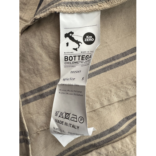 4.10 by BottegaChilometriZero giacca donna slim beige righe nero DD25265 MADE IN ITALY