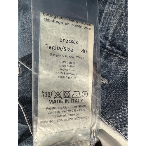 4.10 by BottegaChilometriZero pantalone donna palazzo chambray leggero denim chiaro DD24663 MADE IN ITALY