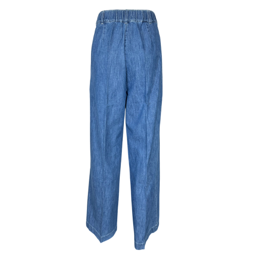 4.10 by BottegaChilometriZero pantalone donna palazzo chambray leggero denim chiaro DD24663 MADE IN ITALY