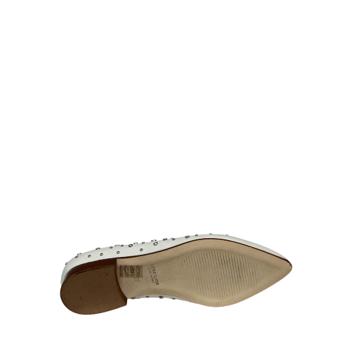 UPPER CLASS ballerina pelle bianca con borchie argento a punta 4101 MADE IN ITALY