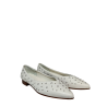 UPPER CLASS ballerina pelle bianca con borchie argento a punta 4101 MADE IN ITALY