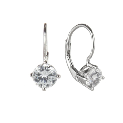 SODINI Orecchini con zircone tondo Pearl - Bianco 290464