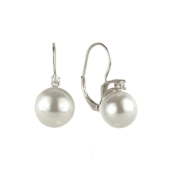 SODINI Orecchini a monachella con zircone e perla Pearl - Bianco 290437