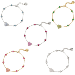 SODINI Bracciale catena e cuore Petit Pavè 842343
