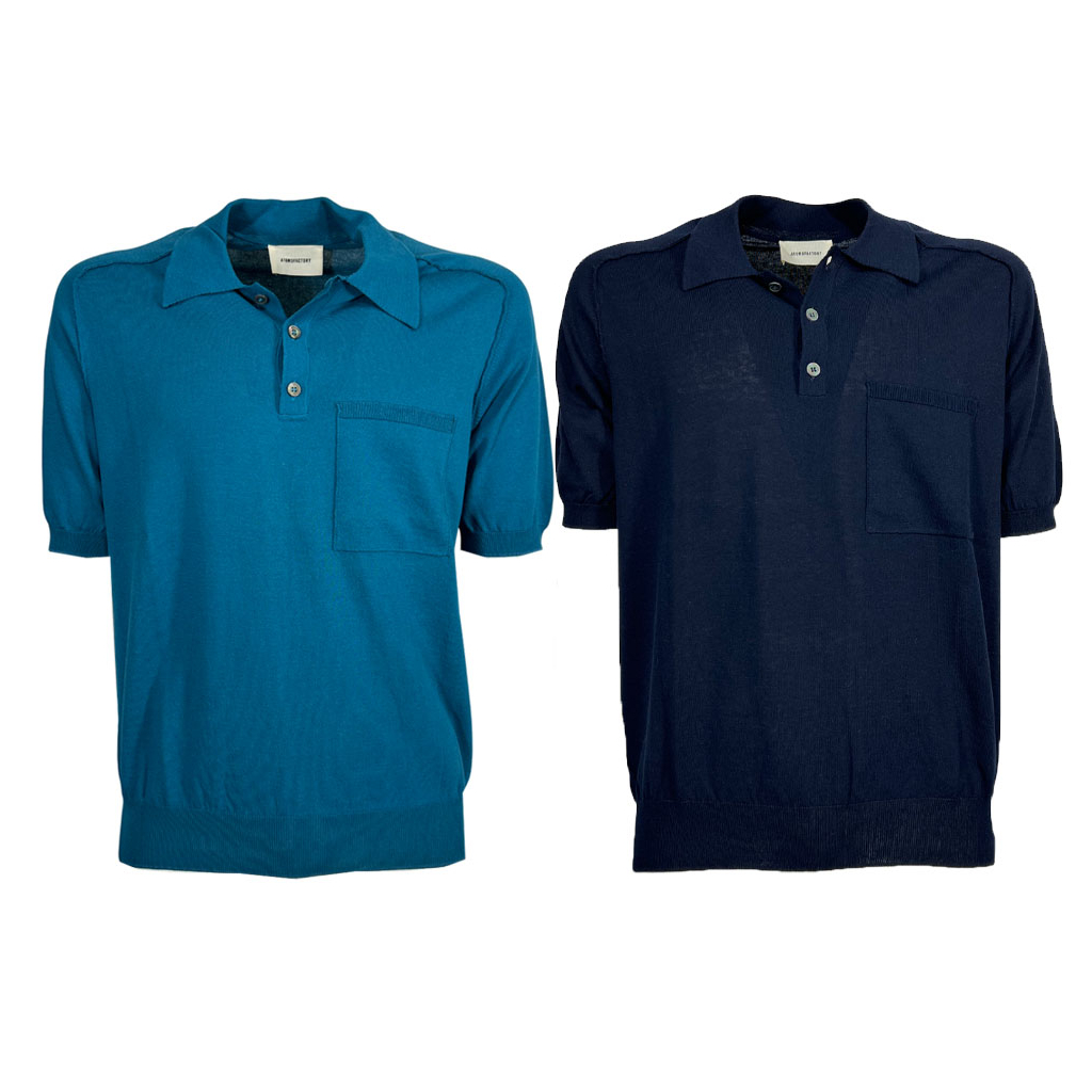 ATOMOFACTORY men's polo with edge ATF048 100% cotton MADE IN ITALY