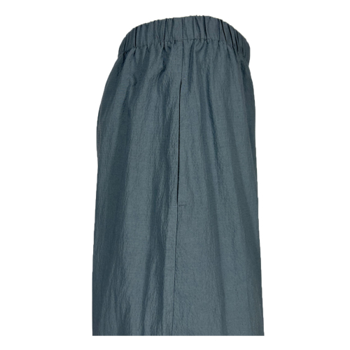 NEIRAMI pantalone donna ovetto tessuto crinkle grigio P838KL EASY MADE IN ITALY