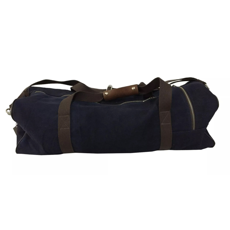 D'AMICO borsa weekend unisex blu 100% canvas tinta unita