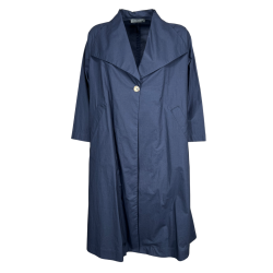 NEIRAMI spolverino donna svasato cotone blu C901PO MADE IN ITALY
