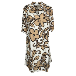 ZANETTI abito donna fantasia panna/beige ZQ7972 100% cotone MADE IN ITALY