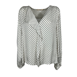 MOUSSE camicia donna bianco fantasia nera SM5-513 A MADE IN ITALY