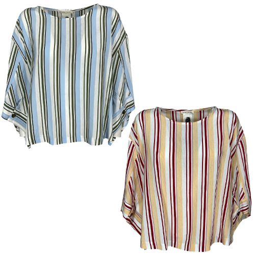 NUMERO PRIMO blusa donna righe multicolor SN5-561E MADE IN ITALY