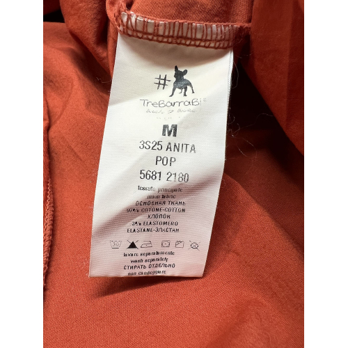 TREBARRABI women's orange cotton flared dress ANITA POP MADE IN ITALY