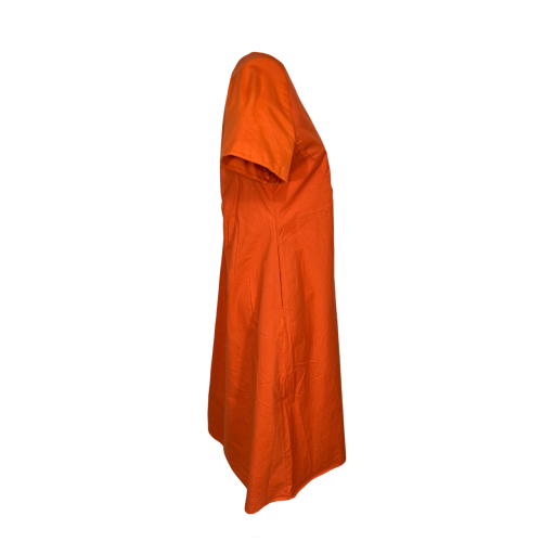 TREBARRABI women's orange cotton flared dress ANITA POP MADE IN ITALY