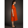 TREBARRABI women's orange cotton flared dress ANITA POP MADE IN ITALY