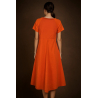 TREBARRABI women's orange cotton flared dress ANITA POP MADE IN ITALY