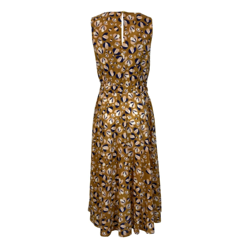 ETiCi women's sleeveless dress in honey/blue pattern, item A2/3670/06, MADE IN ITALY