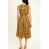 ETiCi women's sleeveless dress in honey/blue pattern, item A2/3670/06, MADE IN ITALY