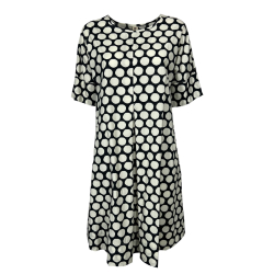 MYLAB abito donna svasato fantasia pois grandi nero/panna Q42A312/3344 MADE IN ITALY