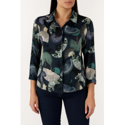 IL THE DELLE 5 camicia donna ottanio/acqua/bianco SPOON VENTAGLI MADE IN ITALY