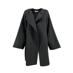 MEIMEIJ cappotto donna nero doppiopetto sfoderato M4IDD4 100% lana