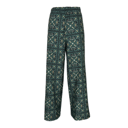 IL THE DELLE 5 pantalone donna largo fantasia nero/verde MERCI BANDANA MADE IN ITALY