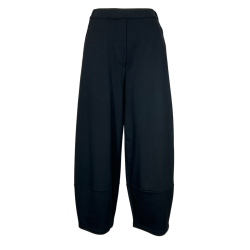 TADASHI pantalone donna felpa garzata nera ovetto P255091 OVETTO MADE IN ITALY