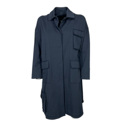 TADASHI giacca donna felpa garzata blu lunga P256116  MADE IN ITALY