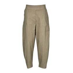 KARMA pantalone donna tessuto tecnico pesante stampato grigio/beige BALOON 50123 MADE IN ITALY