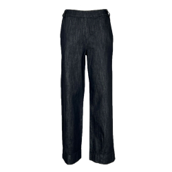 KARMA pantalone donna denim nero palazzo 50119 100% cotone MADE IN ITALY