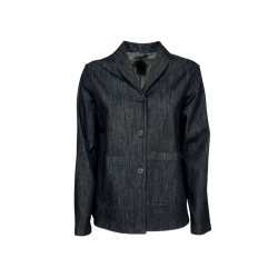 KARMA giacca donna denim nero a scatola 80104 100% cotone MADE IN ITALY
